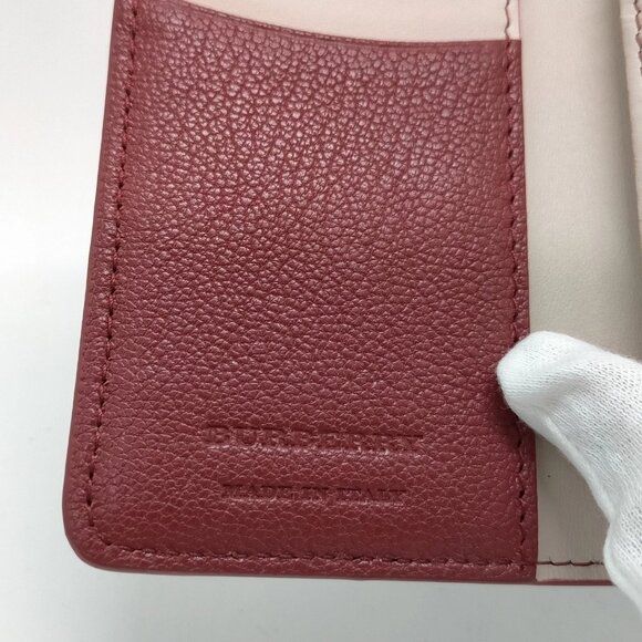 Burberry Wallet Red Leather 200-082425 - Picture 6 of 9